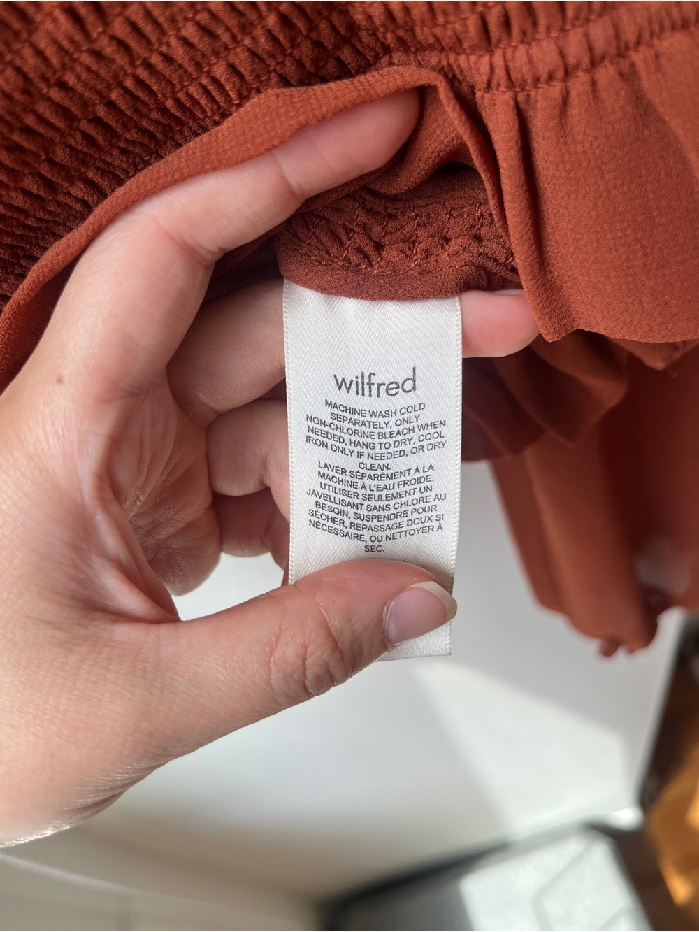Wilfred Rust Smocked Ruffle Blouse - Picture 3 of 6